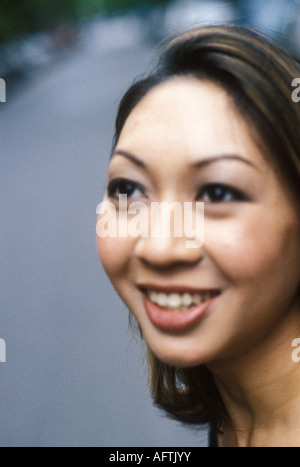 Young woman smiling, portrait, Close up Banque D'Images