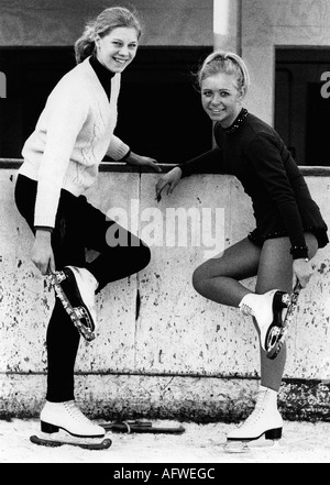 Zillmer, Eileen, athlète allemand (patinage artistique), avec Renate Zehnpfennig, 1969, Banque D'Images