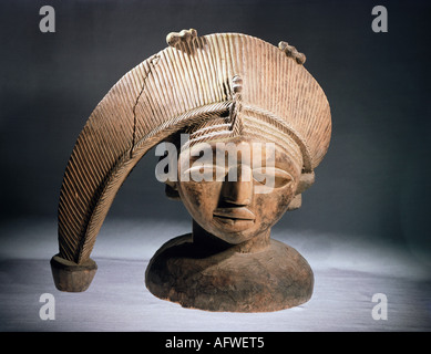 Beaux-arts, de l'Afrique, de l'artisanat / artisanat, egun gun head, mannequin de bois, Yoruba, Nigéria, collection privée, , n'a pas d'auteur de l'artiste pour être effacé Banque D'Images