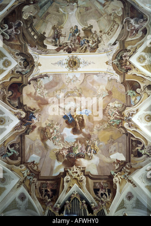 Beaux-arts, art religieux, anges, orchestre d'anges, fresque, par Gottfried Bernhard Göz (1708 - 1760), ministre de l'artiste, Birnau Copyright n'a pas à être effacée Banque D'Images