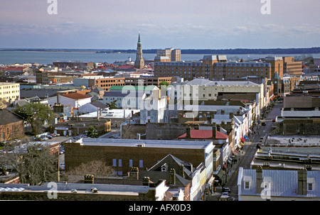 Caroline du Sud CHARLESTON Charleston de Skyline avec Ashley et Cooper Rivers Banque D'Images