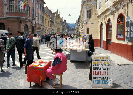 Brasov, strada republicii, zone pedastrian Banque D'Images