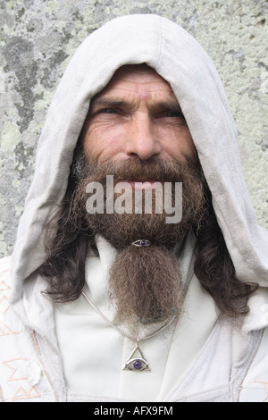 Merlin d'Angleterre Druid à Stonehenge Banque D'Images