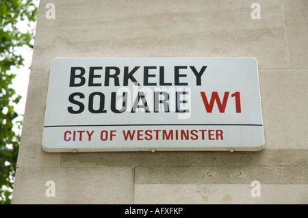 Berkeley Square street sign London England Banque D'Images