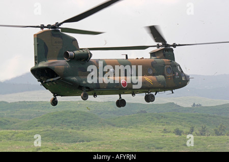 Boeing CH-47 Chinook du Japon d auto-défense au sol Banque D'Images