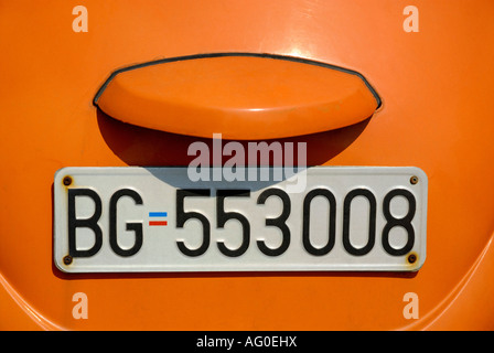 Plaque VOITURE LICENCE SERBE SRB Banque D'Images