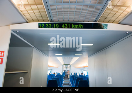Intérieur de voiture Maglev, Shanghai, Chine Banque D'Images