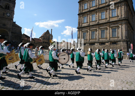 Défilé de la musique à l'entreprise Bamberg Haute-franconie Bavaria Allemagne Banque D'Images