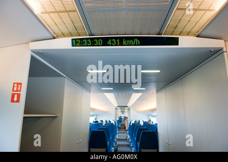Intérieur de voiture Maglev, Shanghai, Chine Banque D'Images