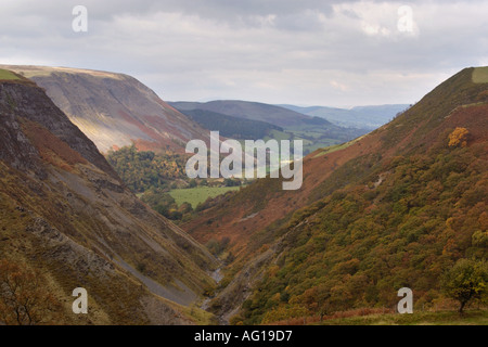 Vue de dessus, à proximité Dylife Powys Llanidloes Mid Wales UK Banque D'Images