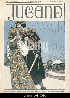 Presse/médias, magazines, 'Jugend', Munich, 2. Volume, numéro 10, 1897, , Banque D'Images