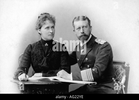 Heinrich, 14.8.1862 - 20.4.1929, Prince de Prusse, amiral allemand, avec la princesse Irene épouse, photo de J.C. Scharwächter, Berlin, vers 1900, Henry, Hohenzollern, princesse de Hesse et du Rhin, Allemagne, uniforme, Banque D'Images