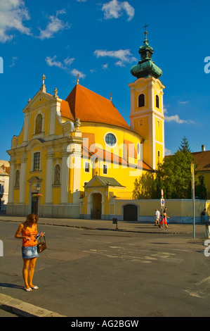 Église des Carmes, dans le centre de Gyor, Hongrie UE Banque D'Images