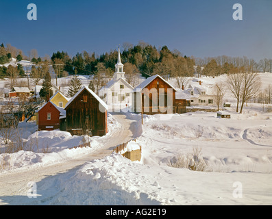 Village de Waits River Vermont USA en hiver New England Banque D'Images