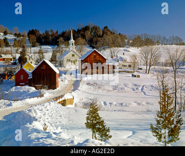 Village de Waits River Vermont USA en hiver New England Banque D'Images