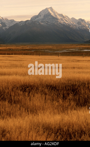 Vue sur le Mont Cook et ses environs varie de Hooker Valley Nouvelle-zélande Canterbury Banque D'Images