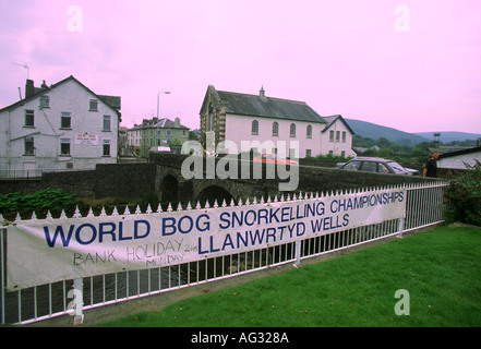 Bog snorkelling championship signe, Galles, Royaume-Uni Banque D'Images