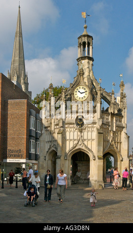 Chichester Market Cross l'ancienne croix au centre de la vieille ville romaine de Chichester dans le West Sussex Banque D'Images