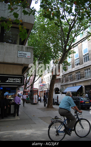 Une vue générale de Hatton Garden, Londres Banque D'Images