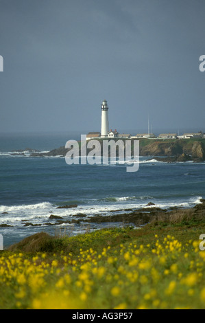 Californie Pigeon Point PT phare de la côte de San Mateo Banque D'Images