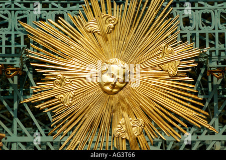 Détail de la décoration d'or à Schloss Sansoucci Sansoucci dans Park à Potsdam Banque D'Images