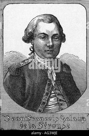 La Perouse, Jean François de Galap de la, 23.8.1741 - 1788, explorateur français, portrait, gravure, XVIIIe siècle, Laperouse, officier naval, Banque D'Images