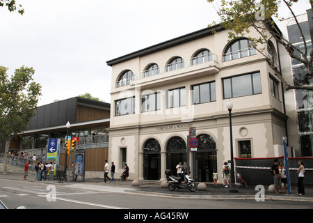 Téléphérique de Montjuïc gare du téléphérique et funiculaire Barcelone Espagne Europe Banque D'Images