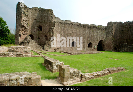 Voir l'intérieur du quartier de Château Blanc à l'origine une motte Norman Bailey et la pierre date de 1184 Monmouthshire au Pays de Galles UK Banque D'Images