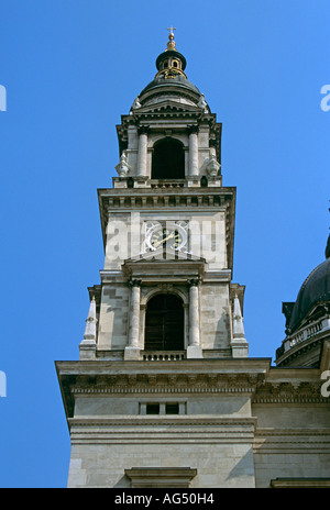 Tour de l'horloge, Saint Stephen's Basilica, Budapest, Hongrie Banque D'Images