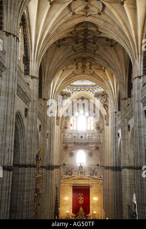 Nef principale, Salamanque Nouvelle Cathédrale, Salamanque, Castille et Leon, Espagne Banque D'Images