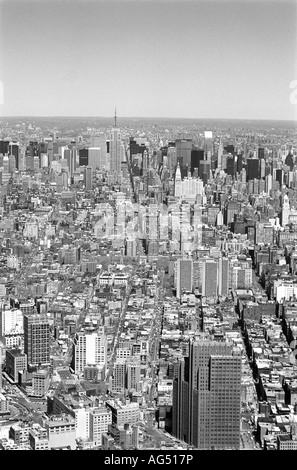 Vue aérienne de Manhattan à uptown vers central park new york usa Banque D'Images