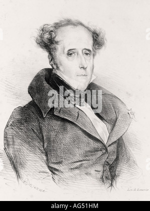 François René vicomte de Chateaubriand, 1768 - 1848. Écrivain, politicien et diplomate français. Banque D'Images