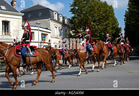 Cavalerie de la garde républicaine afficher Chateau France Banque D'Images