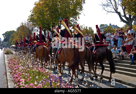 Cavalerie de la garde républicaine afficher Chateau France Banque D'Images