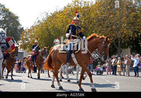 Cavalerie de la garde républicaine afficher Chateau France Banque D'Images