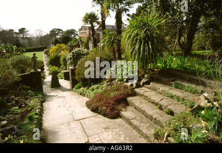 Tapeley Devon Park Gardens la terrasse Banque D'Images