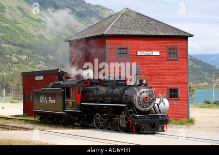 White Pass and Yukon Route Railroad de Fraser en Colombie-Britannique, Canada Banque D'Images