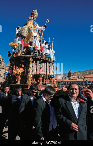 Corpus Christi célébrations Plaza de Armas Cuzco Pérou Banque D'Images