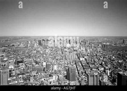 Vue aérienne de Manhattan à uptown vers central park new york usa Banque D'Images