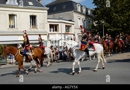 Cavalerie de la garde républicaine afficher Chateau France Banque D'Images