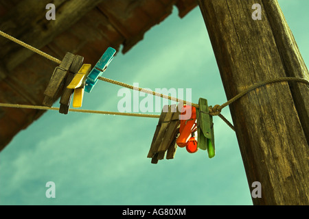 Des pinces à linge sur Banque D'Images
