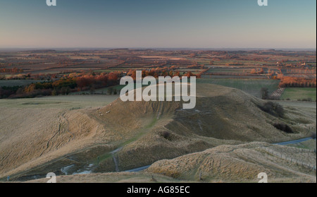 Dragon Hill le site d'une forteresse d'Uffington, préhistorique, Oxfordshire, Angleterre. Banque D'Images