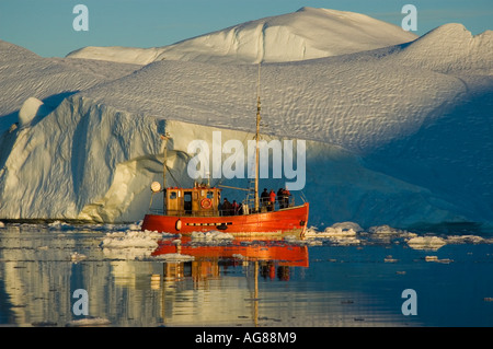 Coupe de pêche / Pêche en icefjord Kangia, la baie de Disko, l'Unesco du patrimoine mondial de la nature, du Groenland, Ilulissat icefjord Jakobshavn, Banque D'Images