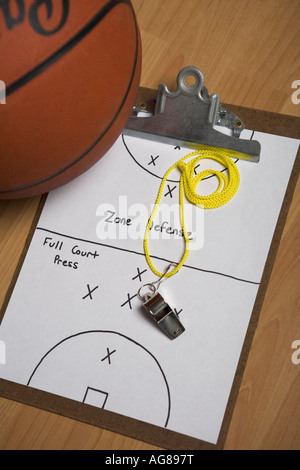 Stratégie de coaching de basket-ball Banque D'Images