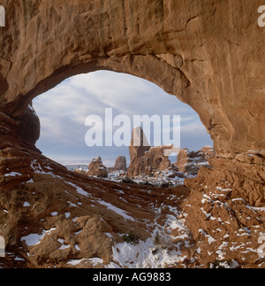 Natural Arch Arches National Park Utah USA Banque D'Images