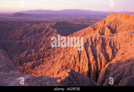 Californie Anza Borrego Desert State Park Font s tôt le matin point vue sur Badlands Borrego Banque D'Images