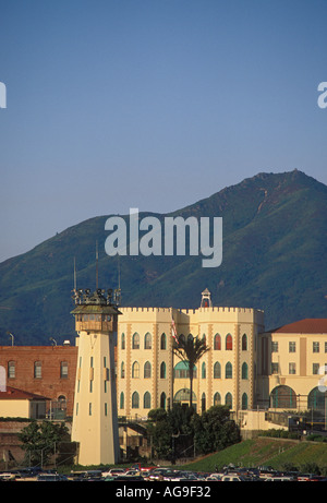 La Californie San Quentin extérieur Mt Tamalpais Pénitencier de l'État en arrière-plan Banque D'Images