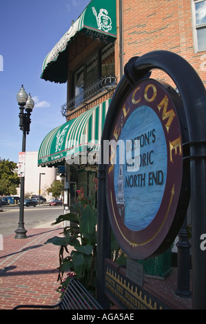 Panneau de bienvenue à l'Extrémité Nord Boston MA Banque D'Images
