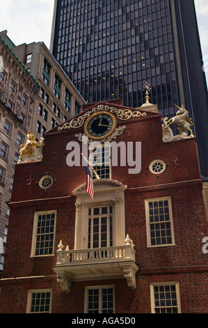 Vue extérieure Old State House Boston MA Construit en 1713, il est le plus ancien bâtiment public de Boston Banque D'Images