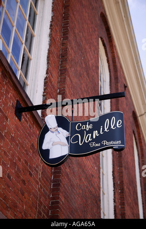 Signes uniques sur Beacon Hill afficher en mode graphique type de commerce d'une boulangerie Boston MA Banque D'Images